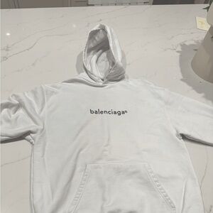 Women’s white small authentic balenciaga sweatshirt. Lightly worn/used.